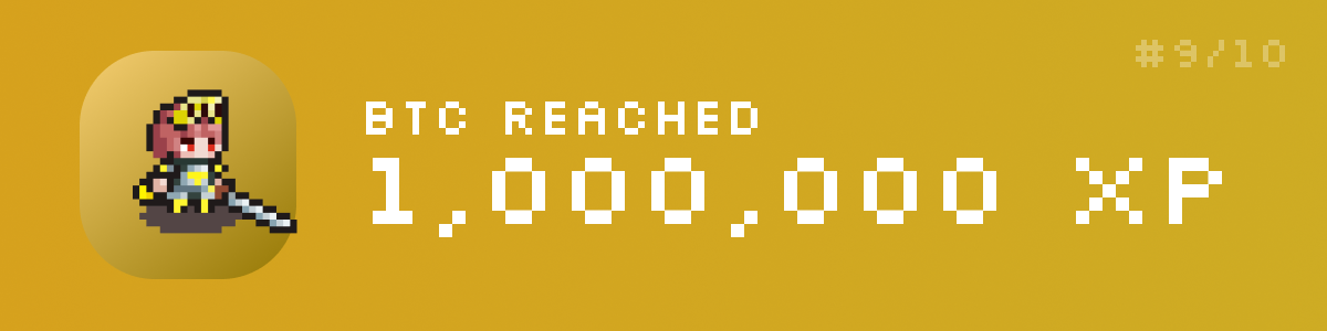 BTC Reaches 1 Million XP in SideQuest banner