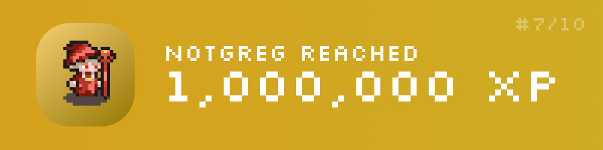NotGreg Reaches 1 Million XP in SideQuest banner