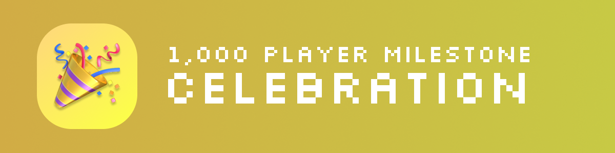 1,000 Players Celebration banner